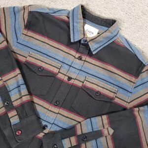 Katin Shirt Mens Small Multi Stripe Flannel Button Front Long Sleeve Casual